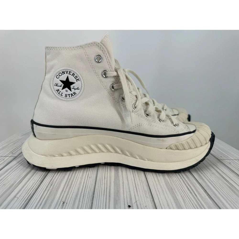 Converse‎ Chuck Taylor All Star Lift Platform High Top Sneakers Cream Men's 9.5 - Picture 5 of 10